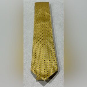 Nautica Tie / Yellow- Silver / 100% Silk / L-57in & W-3in